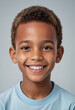 © jarntag - Portrait view of a regular happy smiling Seychelles boy, ultra realistic, candid, social media, avatar image, plain solid background
