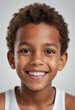 © jarntag - Portrait view of a regular happy smiling Seychelles boy, ultra realistic, candid, social media, avatar image, plain solid background