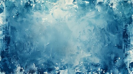 Poster - Grainy blue frame graphics with copy space image