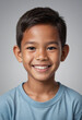 © jarntag - Portrait view of a regular happy smiling Cambodia boy, ultra realistic, candid, social media, avatar image, plain solid background