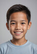 © jarntag - Portrait view of a regular happy smiling Vietnam boy, ultra realistic, candid, social media, avatar image, plain solid background