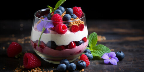 Canvas Print - yogurt with berries