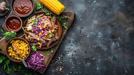 Wall Mural - corn on the cob, and coleslaw