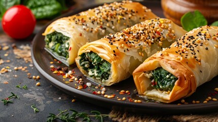 Canvas Print - spinach and cheese wrap, topped with sprinkles