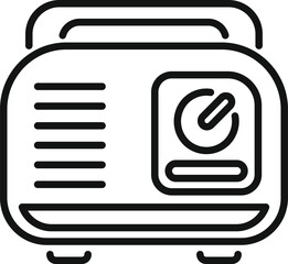 Poster - Portable radio receiver transmitting electromagnetic waves, outline style icon