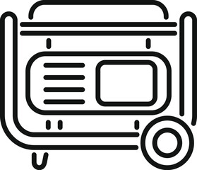 Poster - line drawing of a portable power generator, useful during a blackout or when camping