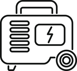 Poster - line drawing of a portable generator supplying electrical power during a blackout or in an off grid 