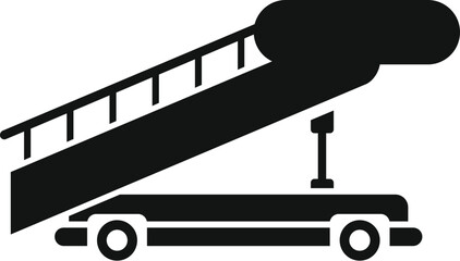 Canvas Print - Simple icon of a mobile passenger boarding bridge used to board and disembark airplanes