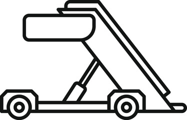 Wall Mural - Line drawing of airport passenger boarding stairs, connecting plane and ground services, for transporting people