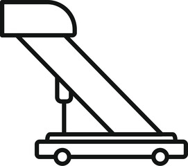 Poster - simple black and white line drawing of a passenger boarding bridge at an airport