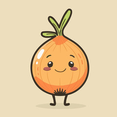 Sticker - Cute Cartoon Onion Food Character