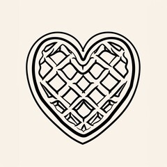 Poster - Heartshaped Waffles - A Heart Shaped Cookie With A Lattice Pattern