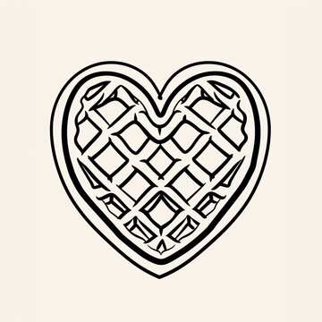 Heartshaped Waffles - A Heart Shaped Cookie With A Lattice Pattern
