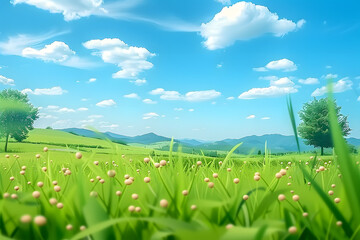 Sticker - Landscape grass backgrounds panoramic.