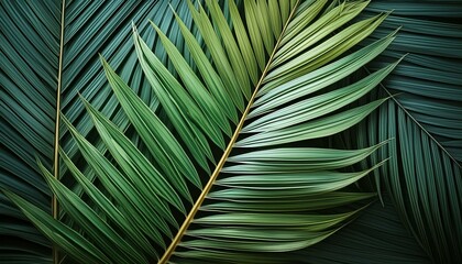 Tropical green palm leaf cut out 