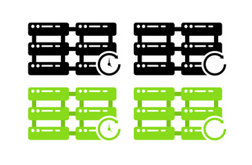 Poster - Server Set Icons. Flat and Silhouette styles. Vector icons.