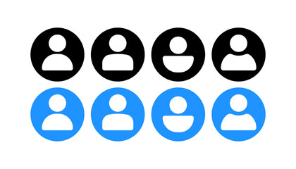 Profile set icons. Flat style. Vector icons.