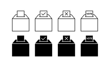 Poster - Mail set icon. Delivery icons. Linear and silhouette styles. Vector icons.