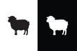 © Nezamur - Sheep icon Sheep silhouette isolated on white black background.