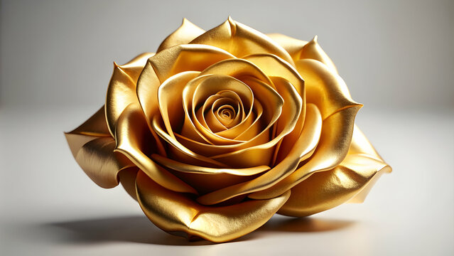 golden rose on white background elegant golden ro