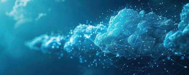 Wall Mural - cloud connection for transfer data on internet , technology concept panorama. generative ai.