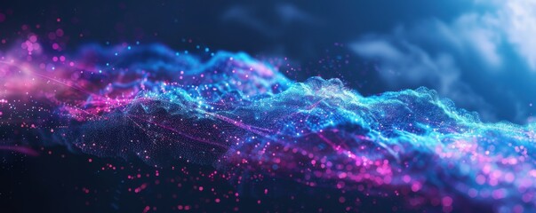 Wall Mural - cloud connection for transfer data on internet , technology concept panorama. generative ai.
