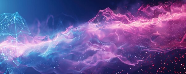 Wall Mural - cloud connection for transfer data on internet , technology concept panorama. generative ai.