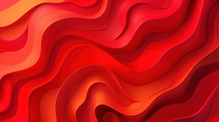 Poster - A dynamic composition of shapes creating a vibrant red abstract background.

