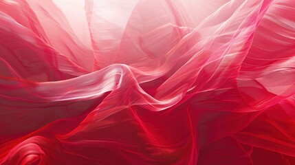 Poster - A dynamic composition of shapes creating a vibrant red abstract background.

