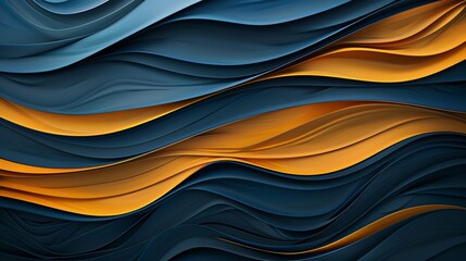 Abstract Blue and Orange Wavy Layers Background