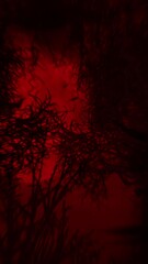 Wall Mural - vertical haunted forest silhouette with bats 4k loop features a view panning across a forest silhoue