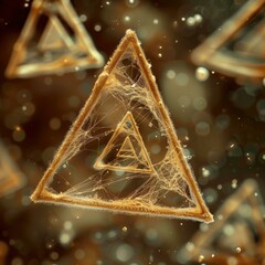 Sticker - Abstract image of a 3D triangle. AI.