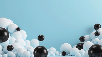 Poster - background black balls with clouds.