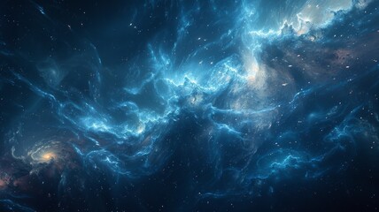 Fantastic galactic background style, blue and black. Generative AI