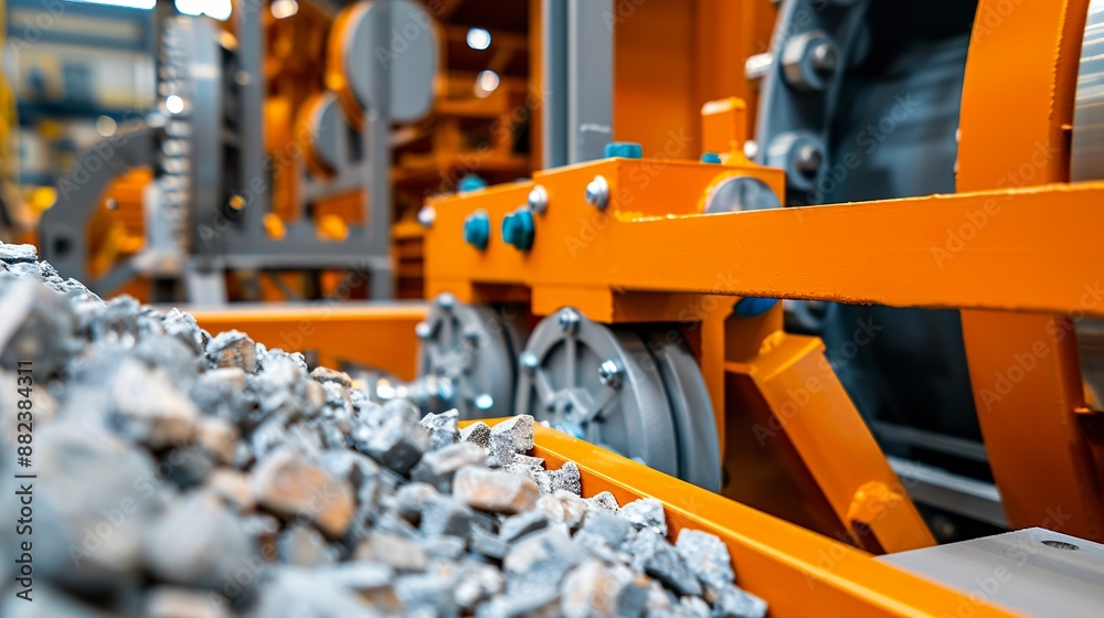 Steel Aggregate Machine Close-up of an aggregate processing device for crushing various types ...