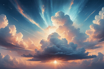 sunset sky with clouds