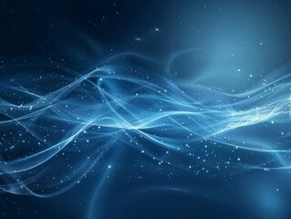 Wall Mural - ethereal blue abstract space background with swirling luminous patterns and twinkling stars. cosmic 