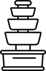 Wall Mural - Simple black and white line art illustration of a tiered water fountain, perfect for projects related to landscaping, home decor, and relaxation