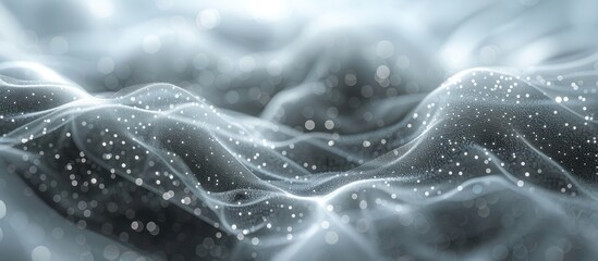 Wall Mural - Abstract Glittering Silver Waves Background