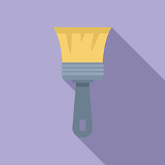 Poster - Wide paint brush spreading paint with long shadow on purple background