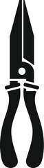 Poster - Black silhouette of a pair of pliers holding a sharp metal piece