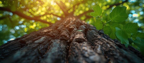 Wall Mural - Sunbeams Through Tree Bark