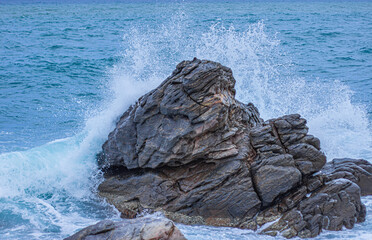 waves on the rocks