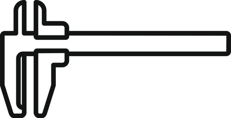 Poster - caliper measuring tool icon outlining length and width for engineering design