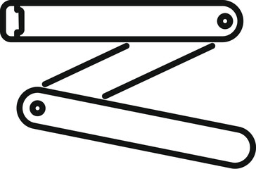 Poster - folding meter stick icon in outline style for web design isolated on white background