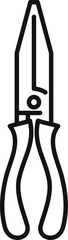 Poster - Simple black and white line icon of pliers holding something with handles
