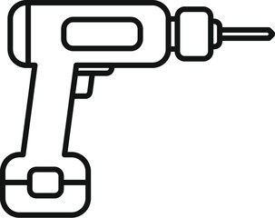 Poster - cordless drill holding with battery pack is a power tool used for making holes in wood, metal, or co