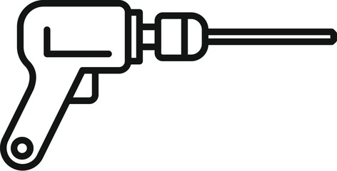 Poster - Simple line drawing of an electric drill, perfect for illustrations related to construction or diy projects