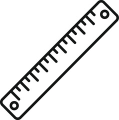 Poster - Simple illustration of a ruler, a tool used for measuring length, typically in centimeters or inches