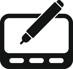 Poster - Digital pen is being used to draw on a graphic tablet with buttons, symbolizing the creation of digital art